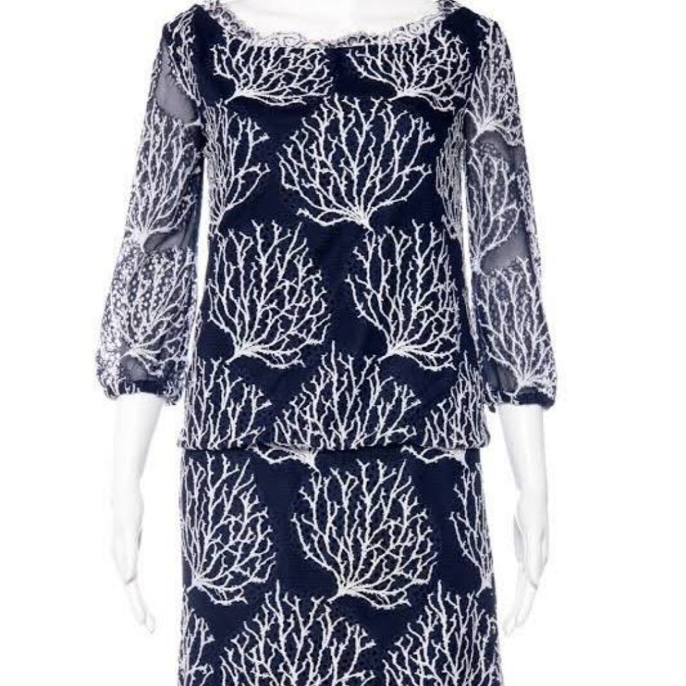 Lilly Pulitzer Navy and White Coral Dress
